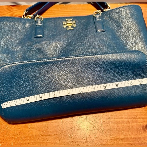 SOLD!!Super soft & beautiful Tory Burch Blue Tote with Chain Handles - Picture 5 of 10